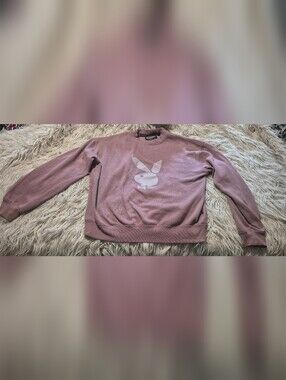 PLAYBOY Mauve Crewneck Sweater with Bunny Logo